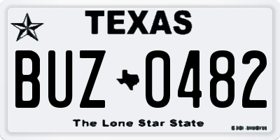 TX license plate BUZ0482