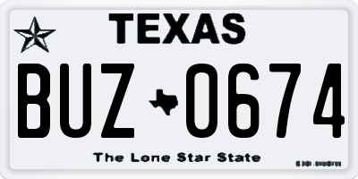 TX license plate BUZ0674