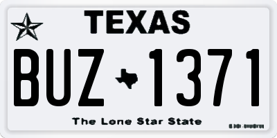TX license plate BUZ1371