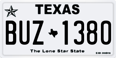 TX license plate BUZ1380