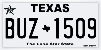 TX license plate BUZ1509