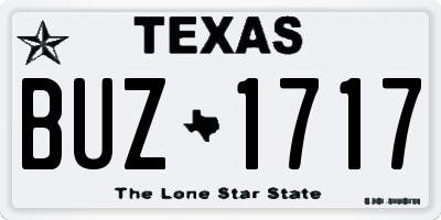 TX license plate BUZ1717