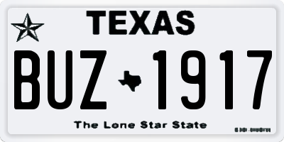 TX license plate BUZ1917