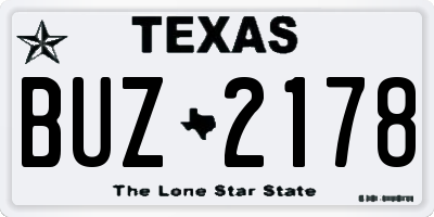 TX license plate BUZ2178
