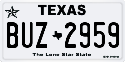 TX license plate BUZ2959