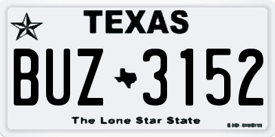 TX license plate BUZ3152