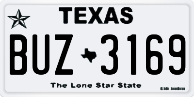 TX license plate BUZ3169