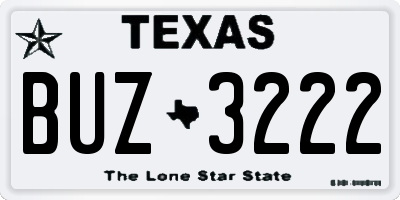 TX license plate BUZ3222