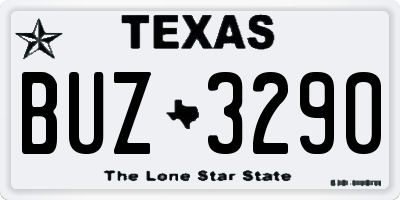 TX license plate BUZ3290