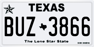 TX license plate BUZ3866