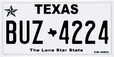 TX license plate BUZ4224