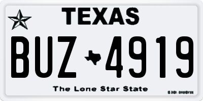 TX license plate BUZ4919