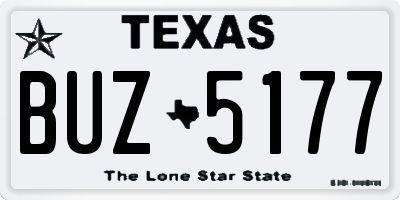 TX license plate BUZ5177