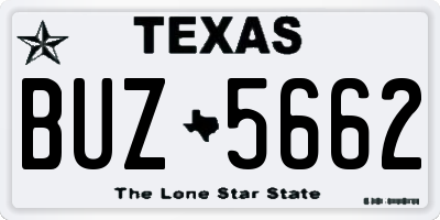 TX license plate BUZ5662