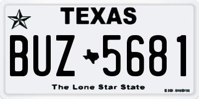TX license plate BUZ5681