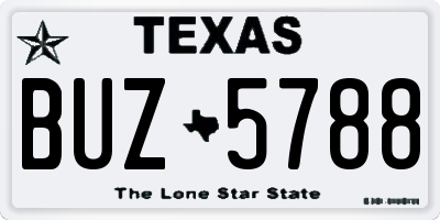 TX license plate BUZ5788