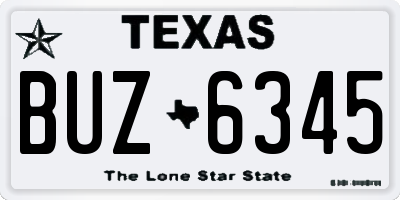 TX license plate BUZ6345