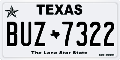 TX license plate BUZ7322