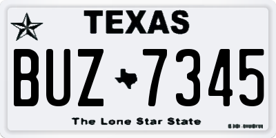 TX license plate BUZ7345