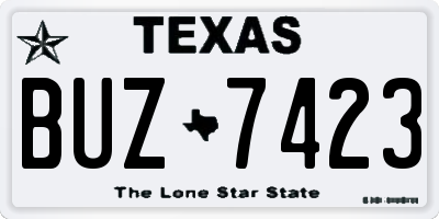 TX license plate BUZ7423