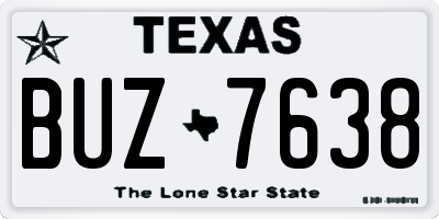 TX license plate BUZ7638
