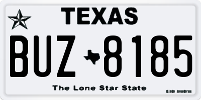TX license plate BUZ8185