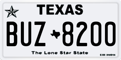 TX license plate BUZ8200