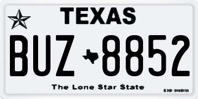 TX license plate BUZ8852