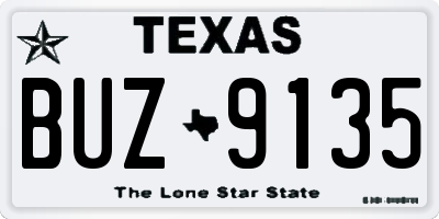 TX license plate BUZ9135