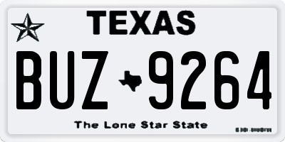TX license plate BUZ9264