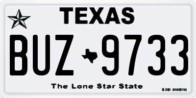 TX license plate BUZ9733