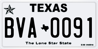 TX license plate BVA0091