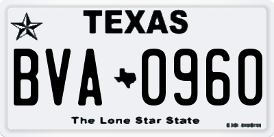 TX license plate BVA0960