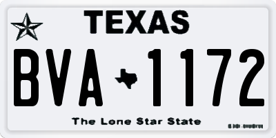 TX license plate BVA1172