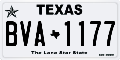 TX license plate BVA1177