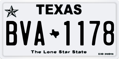 TX license plate BVA1178