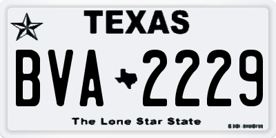 TX license plate BVA2229