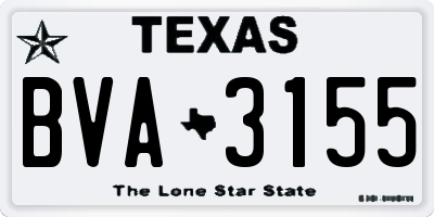 TX license plate BVA3155