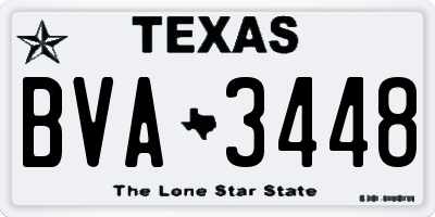 TX license plate BVA3448