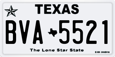 TX license plate BVA5521
