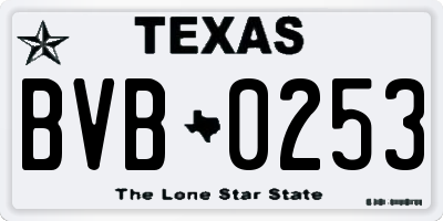TX license plate BVB0253