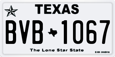 TX license plate BVB1067