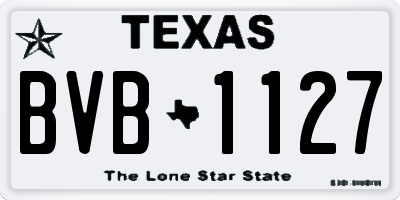 TX license plate BVB1127