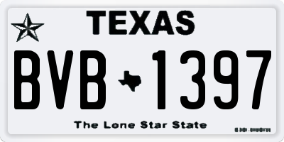 TX license plate BVB1397