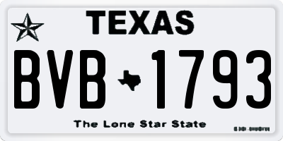 TX license plate BVB1793