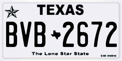 TX license plate BVB2672