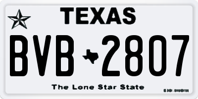 TX license plate BVB2807