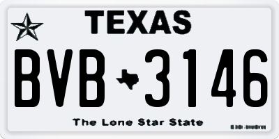 TX license plate BVB3146