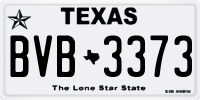 TX license plate BVB3373