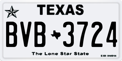 TX license plate BVB3724